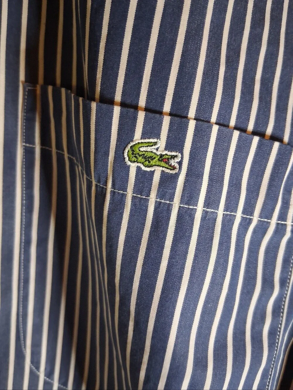 Lacoste Navy & White Pinstripe Button-Down Shirt